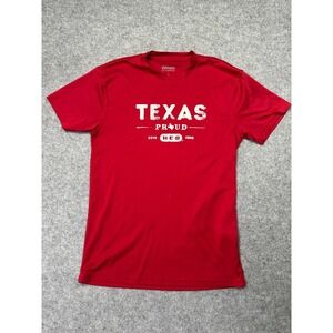 Ukrop's Threads T-Shirt Mens M Red Texas Proud H-E-B Graphic Dri-Express Poly